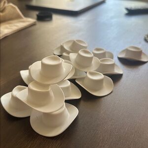 White Mini Cowboy Hats - 16 ct
